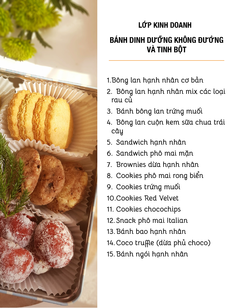 Lớp online bánh dinh dưỡng cho người tiểu đường/keto